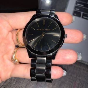 MICHAEL KORS Slim Runway Black Ion-Plated Watch